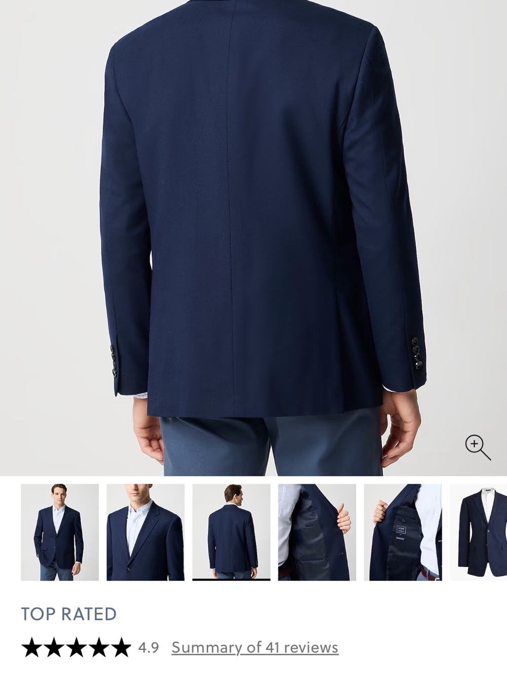 J. Crew Factory Navy Two-Button Sport Coat - Picture 6 of 10
